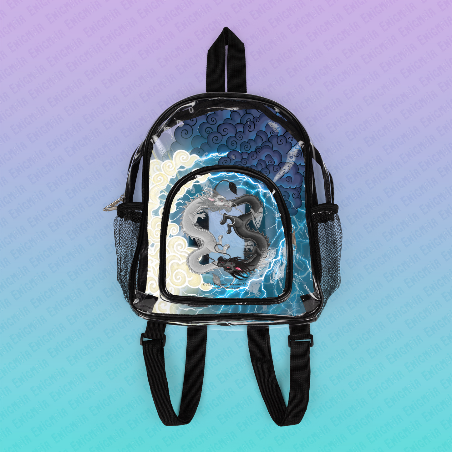 Hurricos & Zephyr — Chinese Yin Yang Dragon Clear Transparent Stadium Backpack