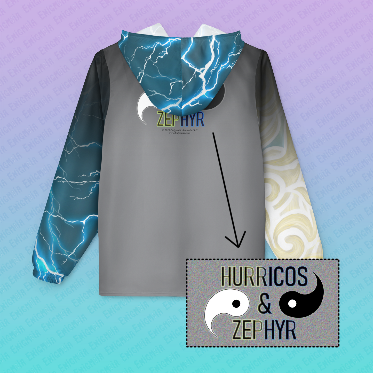 Hurricos & Zephyr — Yin Yang Storm Dragon Windbreaker AOP Hooded Jacket