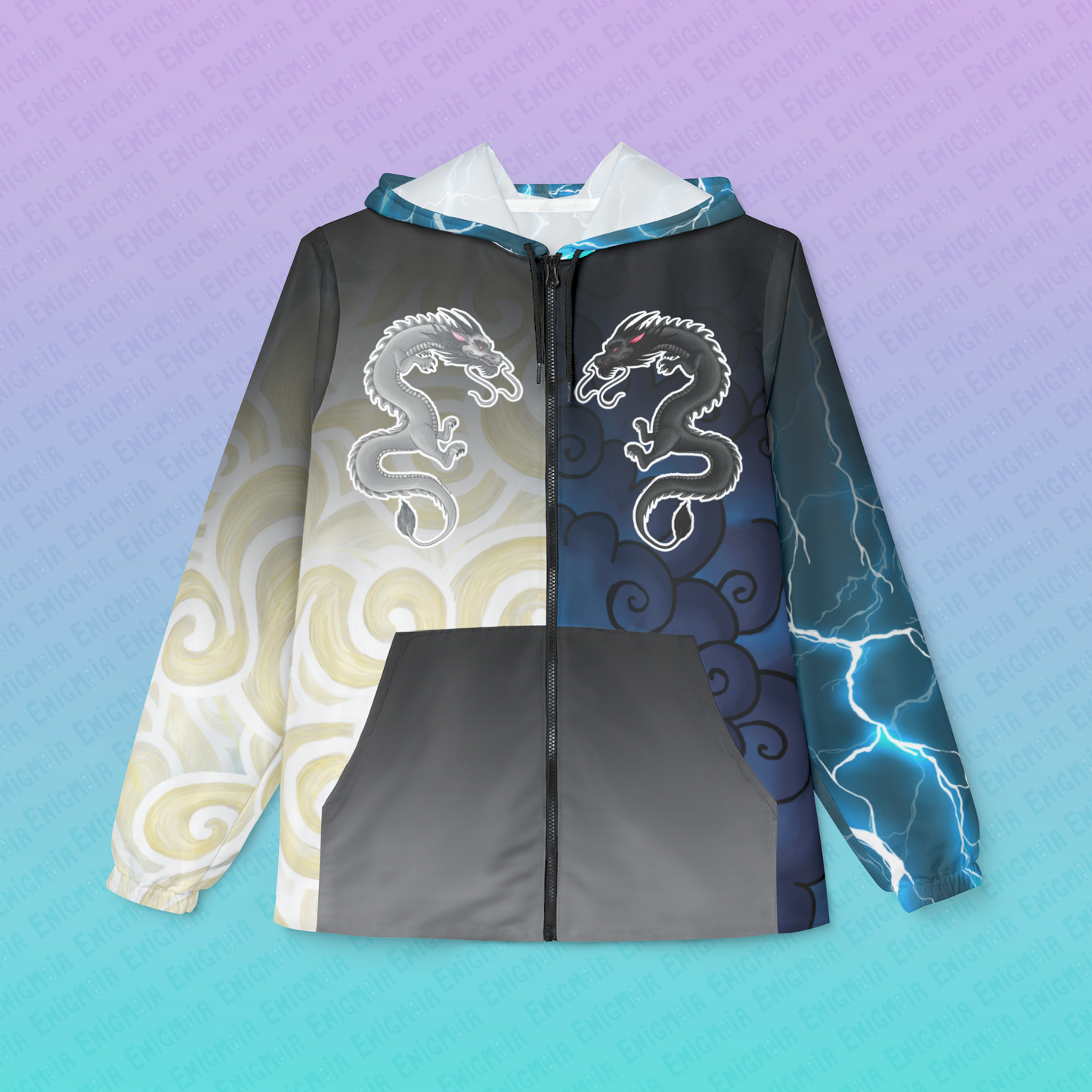 Hurricos & Zephyr — Yin Yang Storm Dragon Windbreaker AOP Hooded Jacket