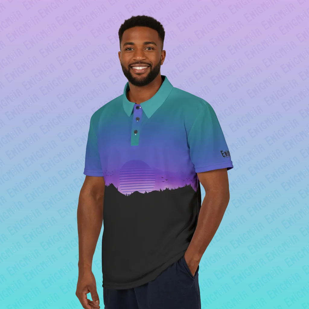 Outrun Daze — Sunset - Vibrant Unisex Polo Shirt