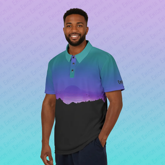 Outrun Daze — Sunset - Vibrant Unisex Polo Shirt