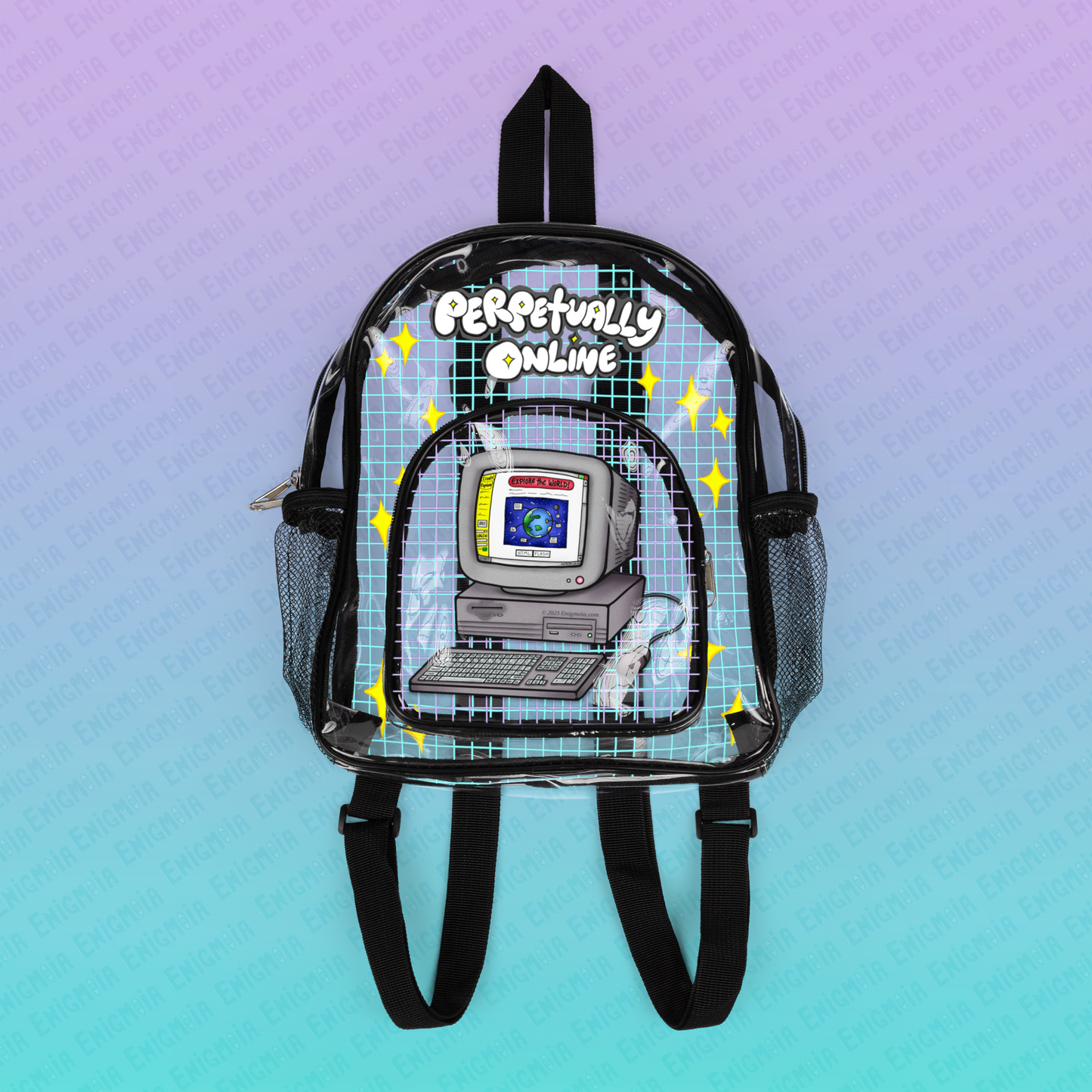 Perpetually Online — Clear Transparent Stadium Backpack