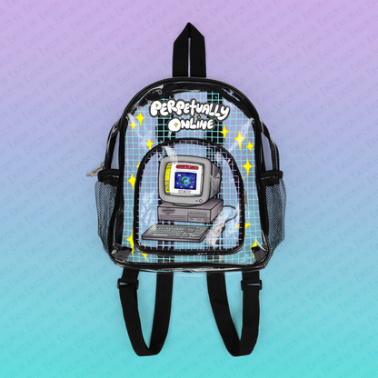 Perpetually Online — Clear Transparent Stadium Backpack