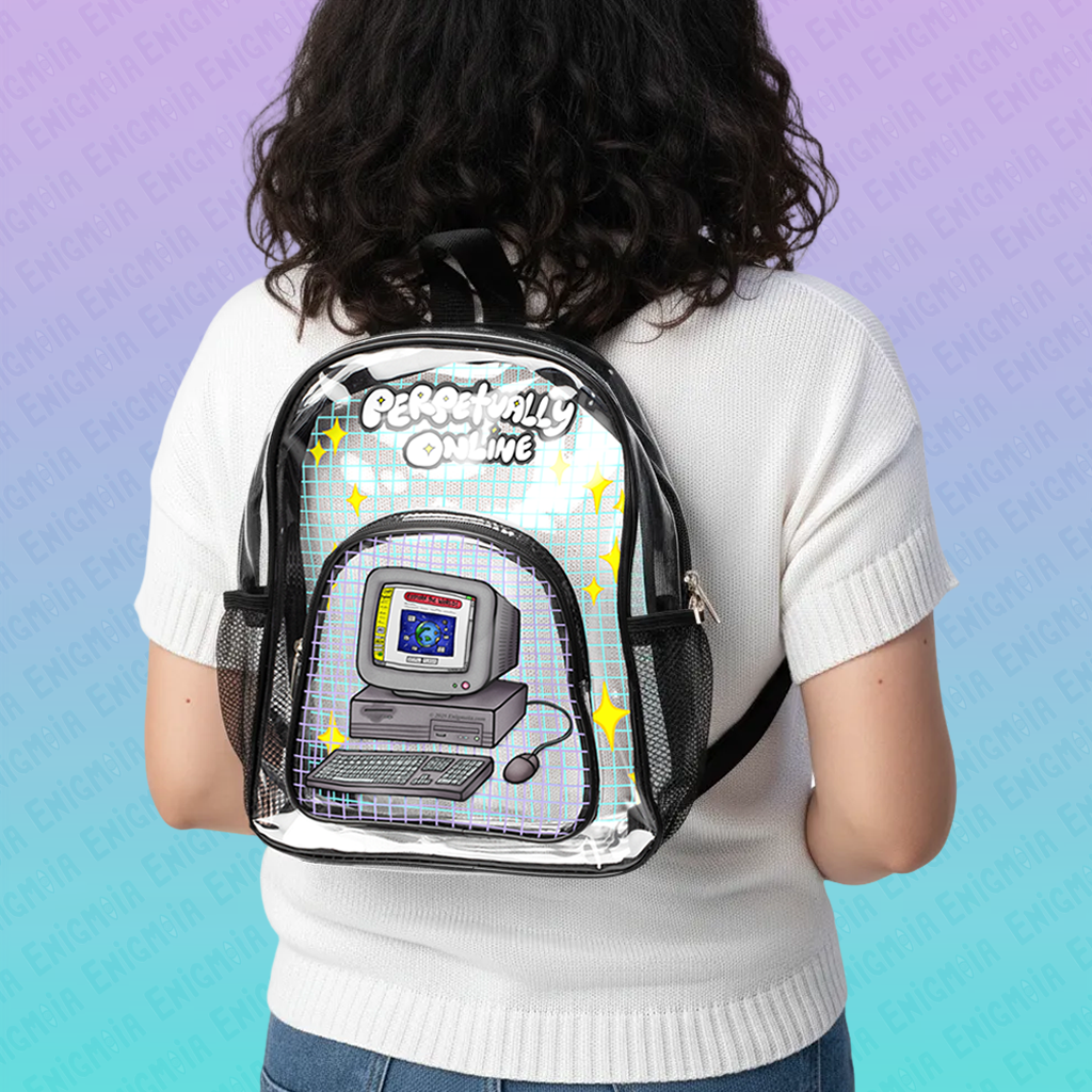 Perpetually Online — Clear Transparent Stadium Backpack
