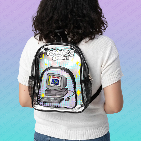 Perpetually Online — Clear Transparent Stadium Backpack