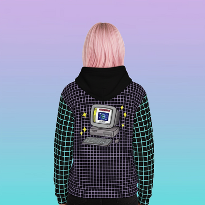 Perpetually Online — Black - Unisex Full-Zip Hoodie