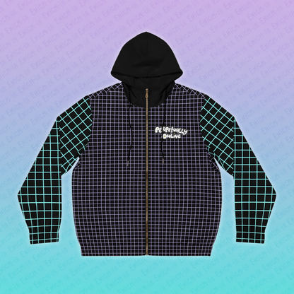 Perpetually Online — Black - Unisex Full-Zip Hoodie