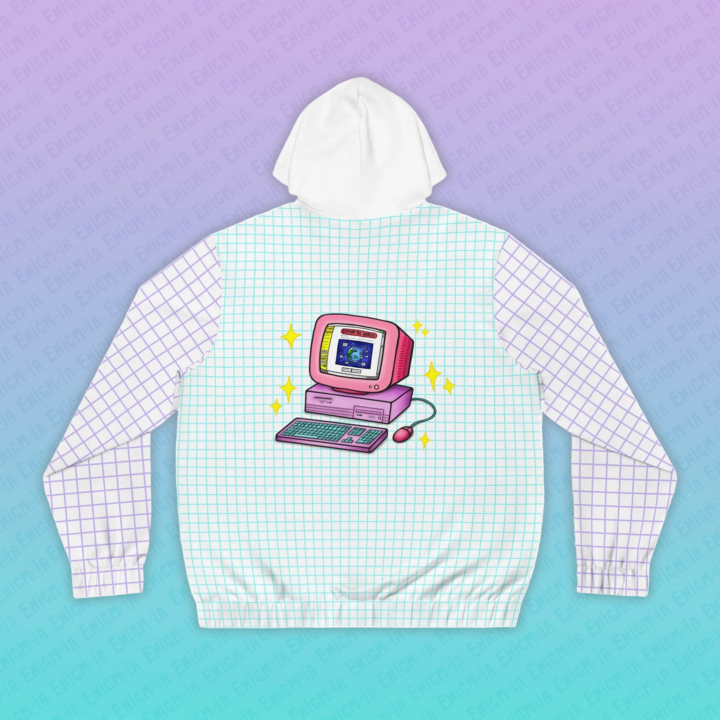 Perpetually Online — White - Unisex Full-Zip Hoodie