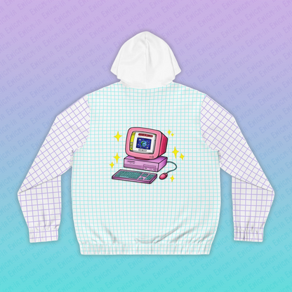 Perpetually Online — White - Unisex Full-Zip Hoodie