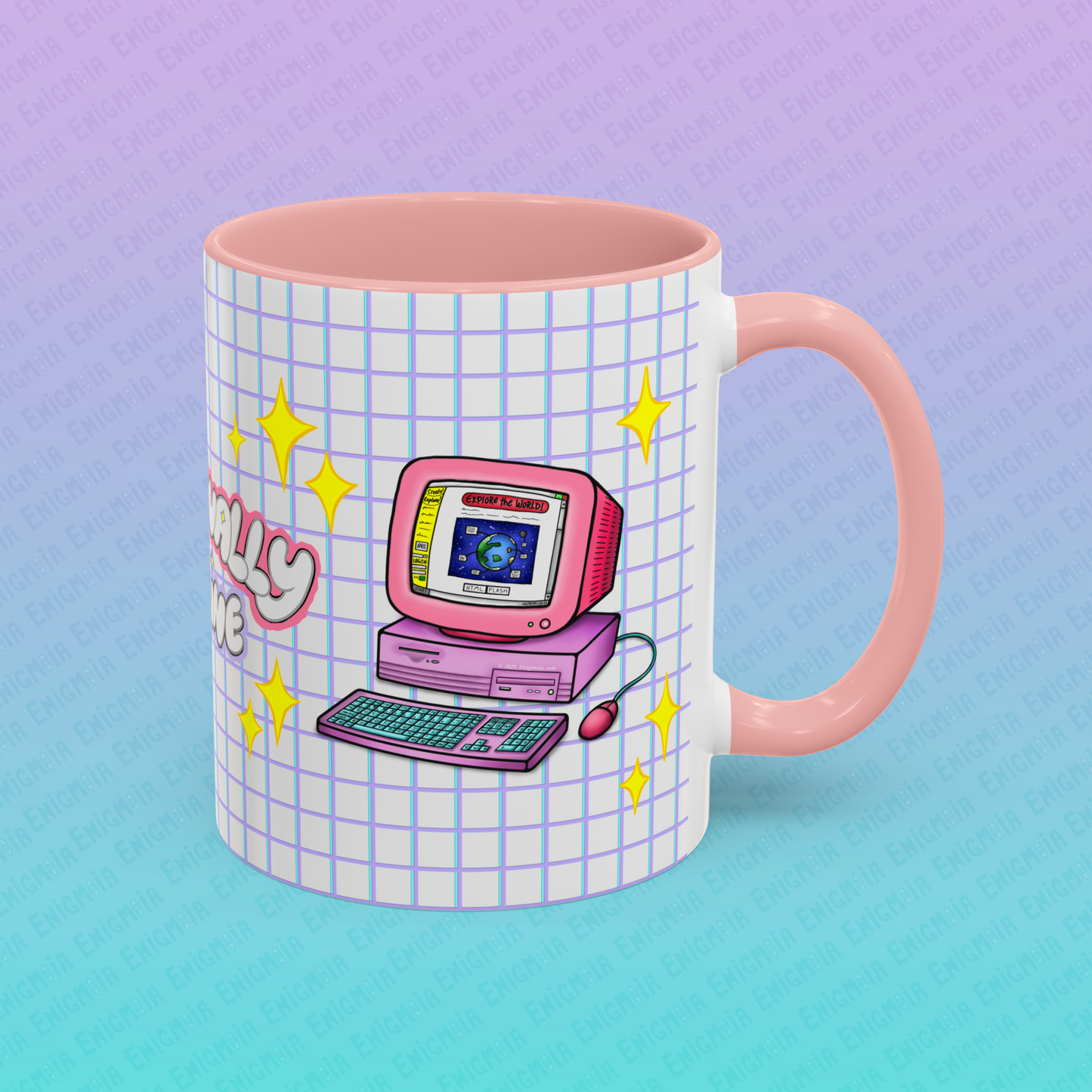 Perpetually Online — Pink - Accent Coffee Mug (11oz)