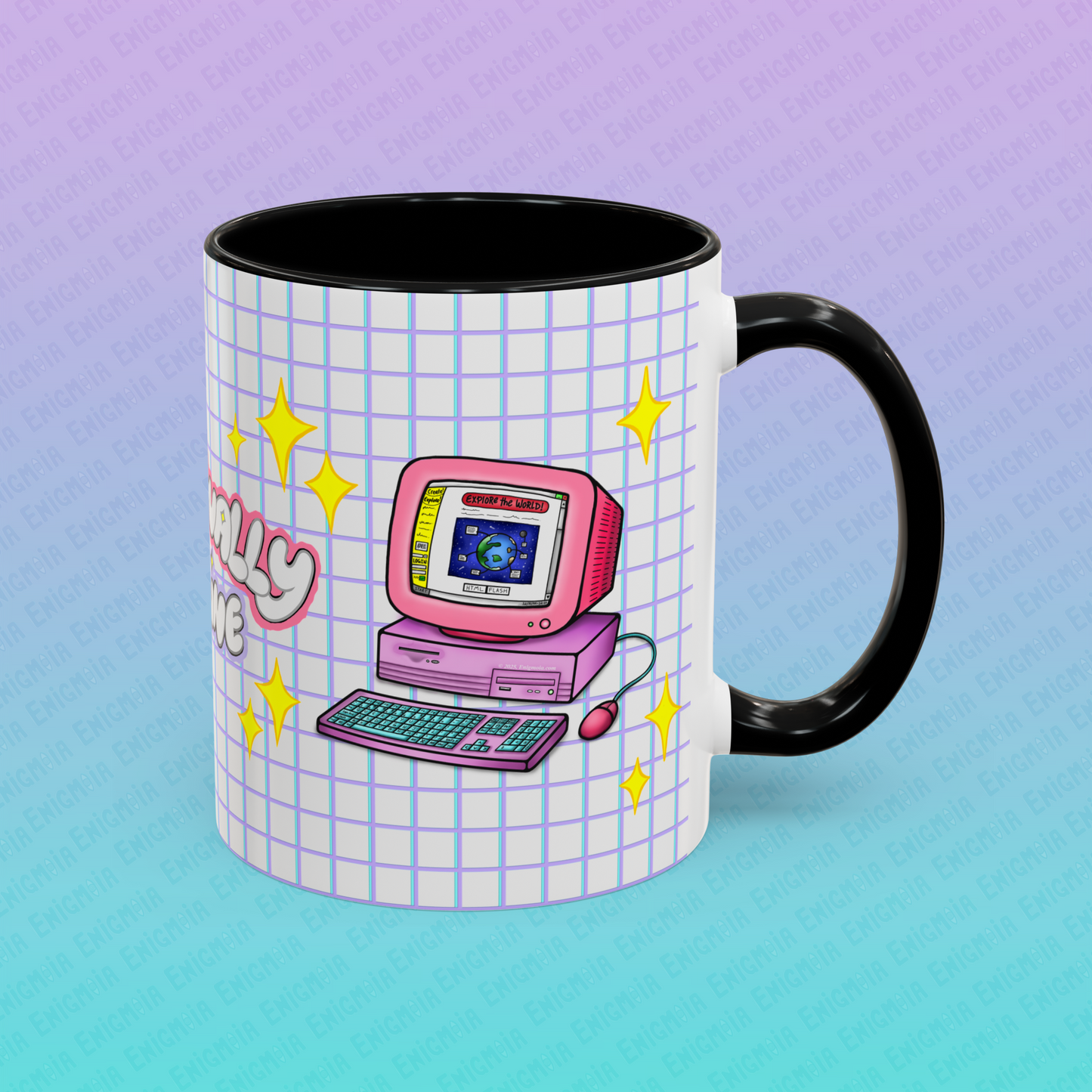 Perpetually Online — Pink - Accent Coffee Mug (11oz)