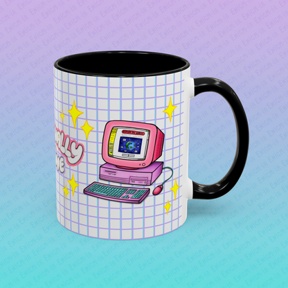 Perpetually Online — Pink - Accent Coffee Mug (11oz)