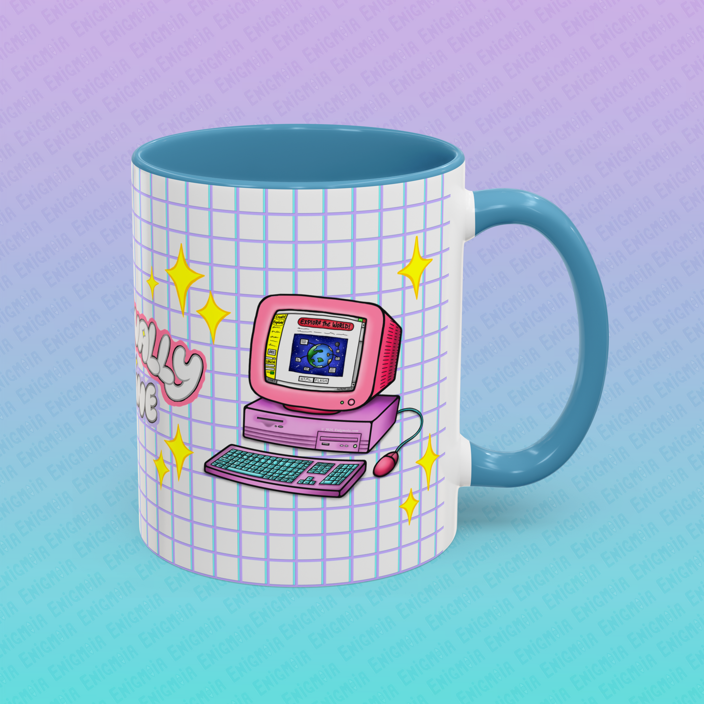 Perpetually Online — Pink - Accent Coffee Mug (11oz)