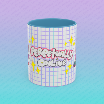 Perpetually Online — Pink - Accent Coffee Mug (11oz)