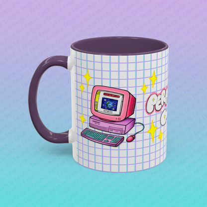 Perpetually Online — Pink - Accent Coffee Mug (11oz)