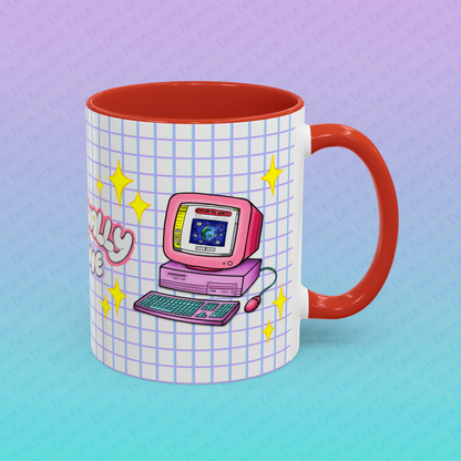 Perpetually Online — Pink - Accent Coffee Mug (11oz)