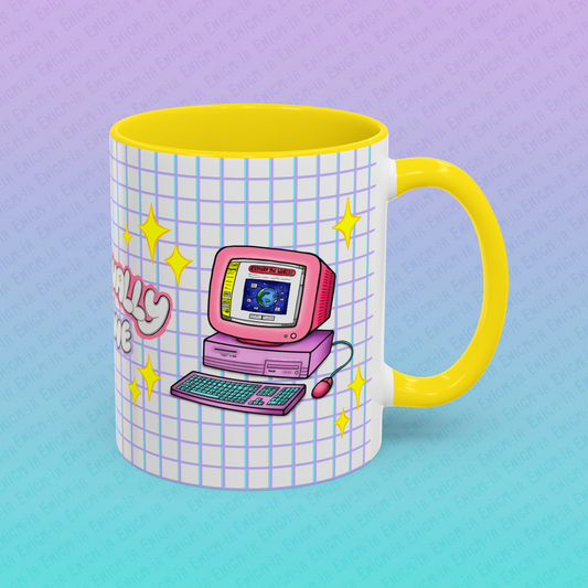 Perpetually Online — Pink - Accent Coffee Mug (11oz)
