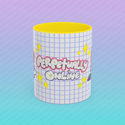 Perpetually Online — Pink - Accent Coffee Mug (11oz)