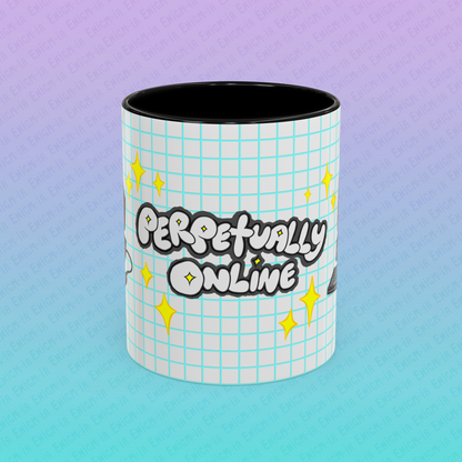 Perpetually Online — Grey - Accent Coffee Mug (11 oz)