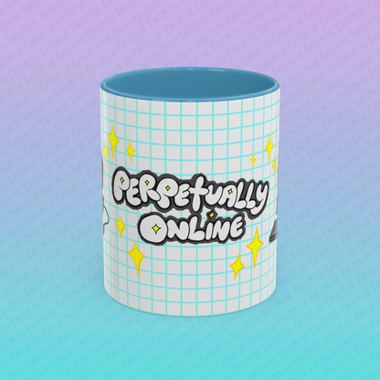 Perpetually Online — Grey - Accent Coffee Mug (11 oz)