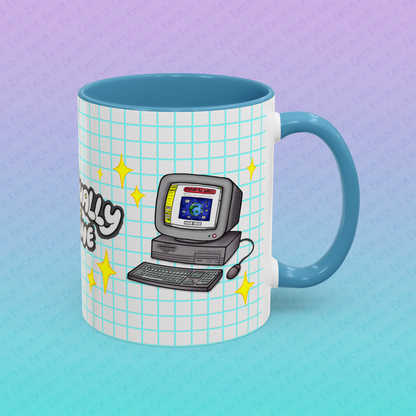 Perpetually Online — Grey - Accent Coffee Mug (11 oz)