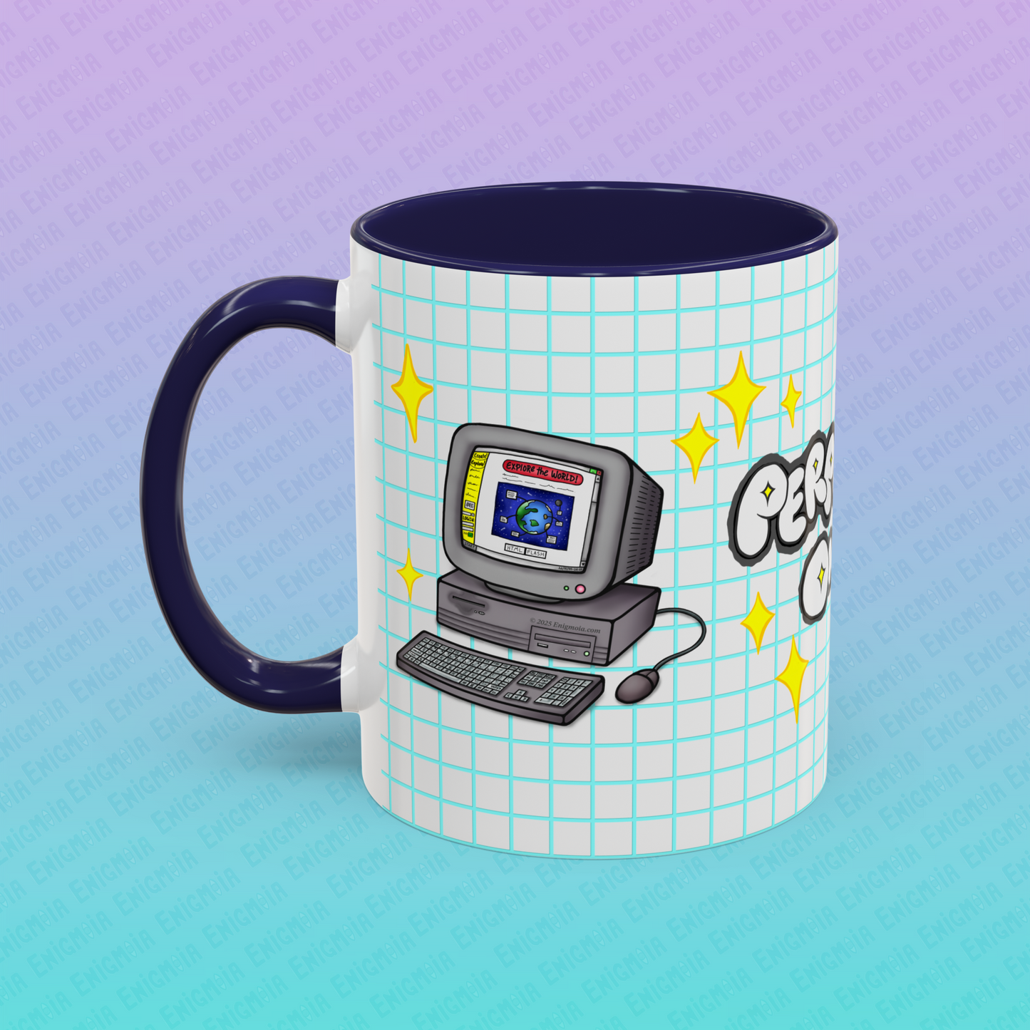 Perpetually Online — Grey - Accent Coffee Mug (11 oz)