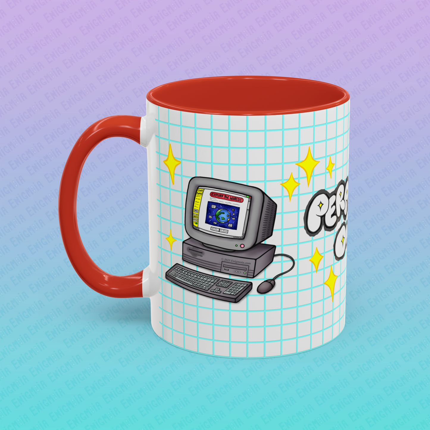 Perpetually Online — Grey - Accent Coffee Mug (11 oz)