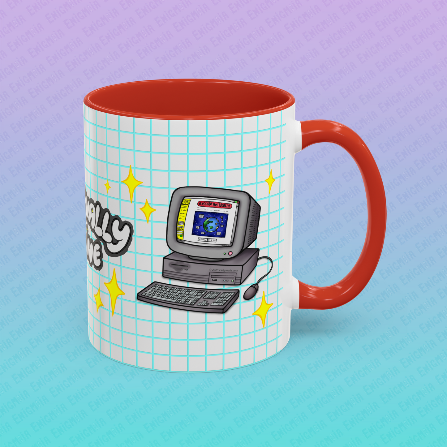 Perpetually Online — Grey - Accent Coffee Mug (11 oz)