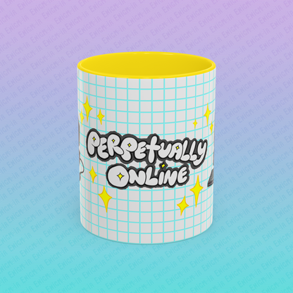 Perpetually Online — Grey - Accent Coffee Mug (11 oz)