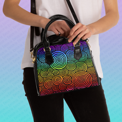Spiraling — Rainbow Shoulder Handbag