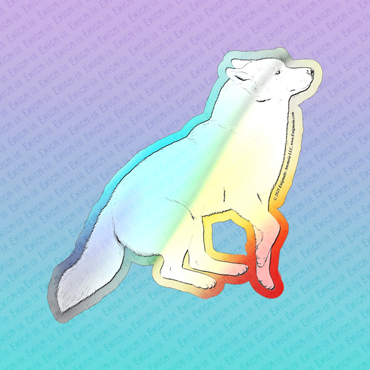 Yeliab — Holographic Iridescent Rainbow Spirit Husky Die-Cut Vinyl Sticker