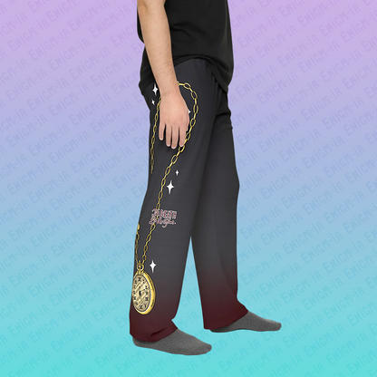 Till Death Do Us Part — Unisex Gothic Purple Rose & Pocket Watch Sleep Pants