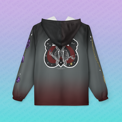 Till Death Do Us Part — Gothic Skeleton Love Unisex AOP Hooded Windbreaker Jacket