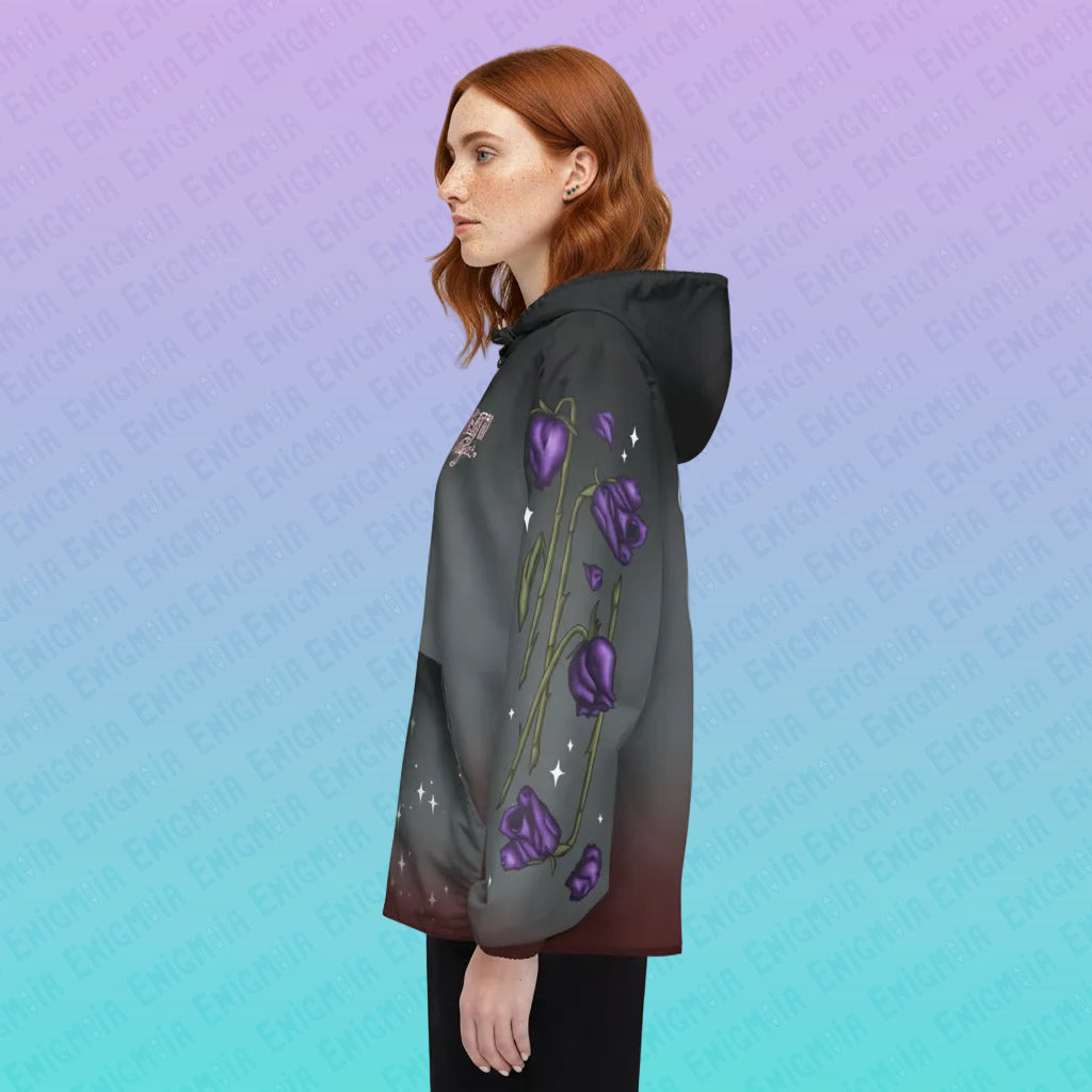 Till Death Do Us Part — Gothic Skeleton Love Unisex AOP Hooded Windbreaker Jacket