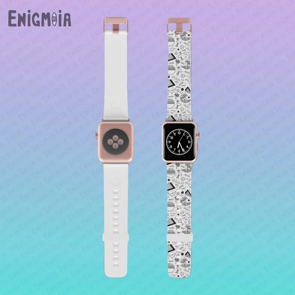 Vaporwave Beach Soirée - White Apple Watch Band Accessories