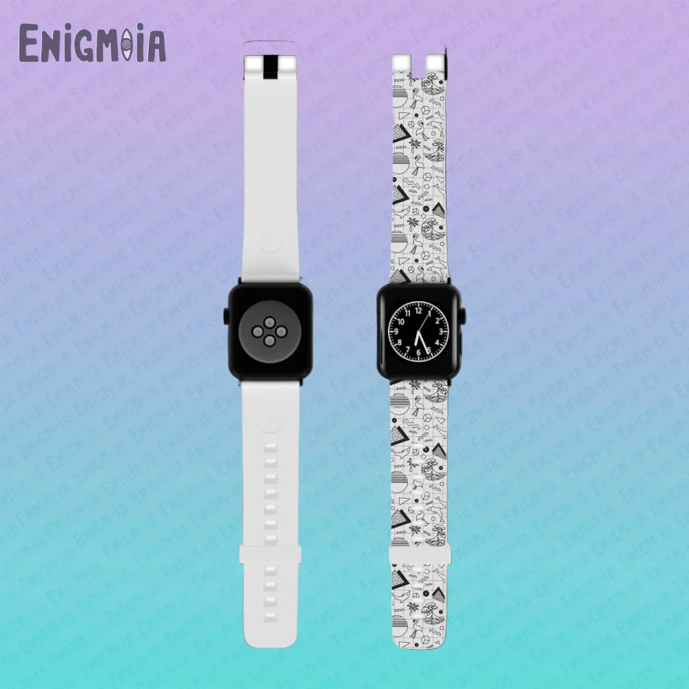 Vaporwave Beach Soirée - White Apple Watch Band Accessories