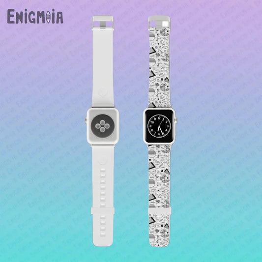 Vaporwave Beach Soirée - White Apple Watch Band Accessories