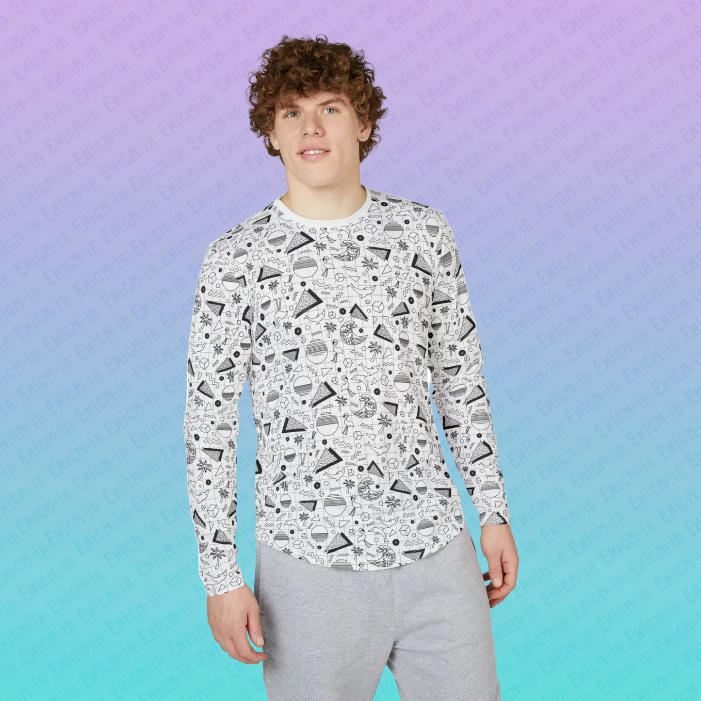 Vaporwave Beach Soirée — White - UV Protection Long Sleeve Shirt